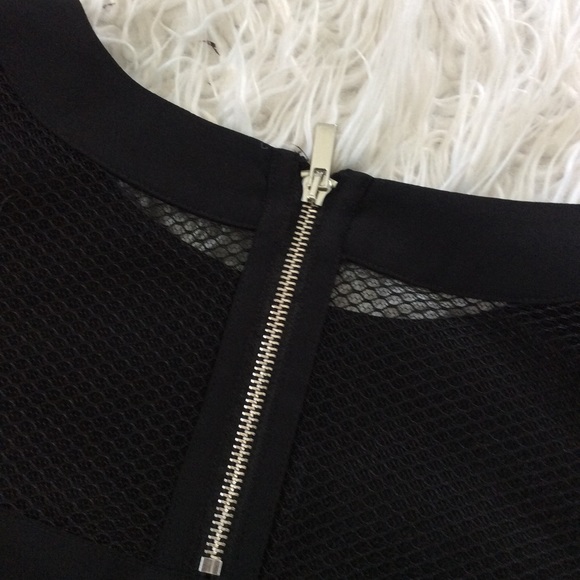 Calvin Klein Mesh Sleeve Black Blouse - Picture 5 of 5